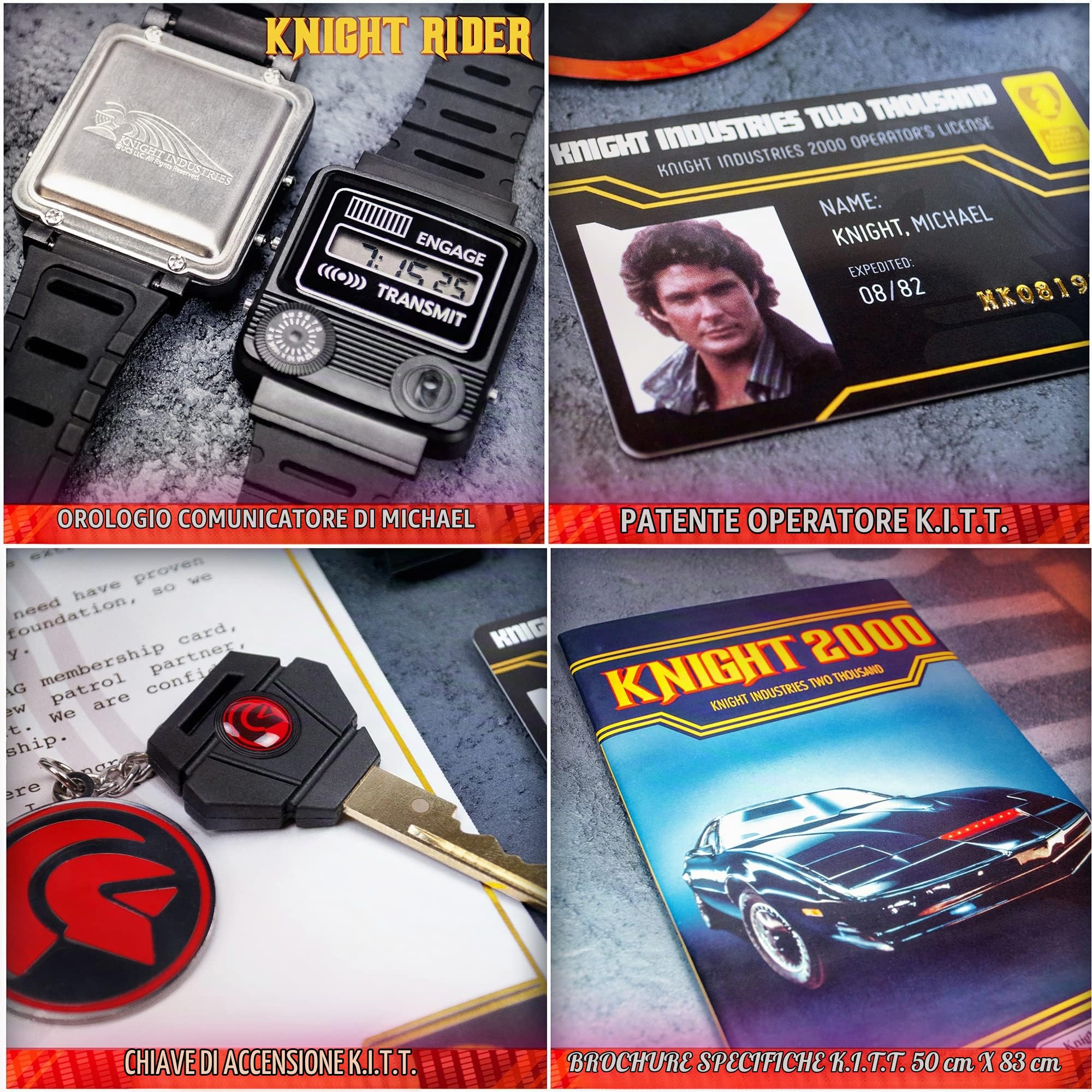 Doctor Collector Supercar Knight Rider F.L.A.G. Agent Kit, Collectible Set Tin Box, edizione da collezione ufficiale con accessori esclusivi in scatola di metallo, age 14+