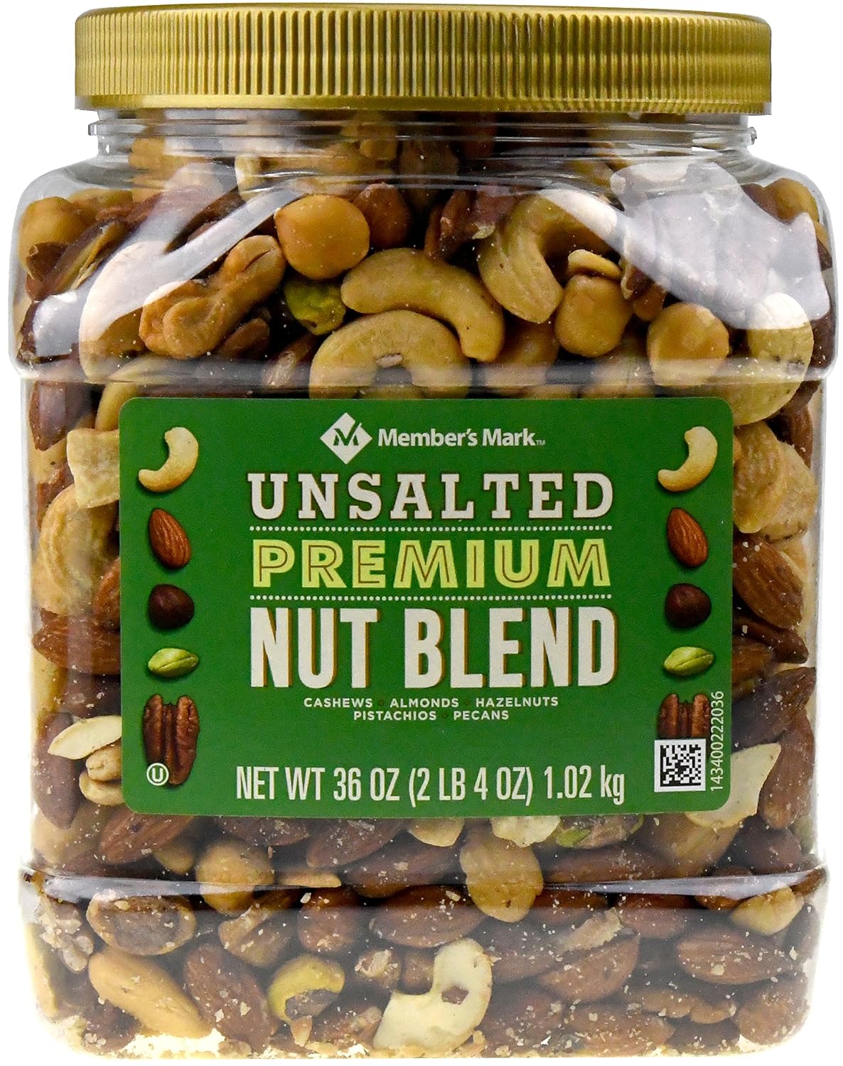 Members Mark Unsalted Premium Deluxe Mixed Nuts, 34 oz