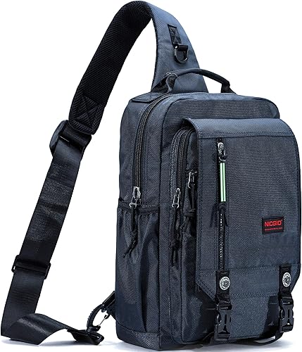 Nicgid Bolsos de hombro en el pecho, mochila cruzada para laptop de 13.3 pulgadas, 14.1 pulgadas, bolsa de mensajero para viajes al aire libre,