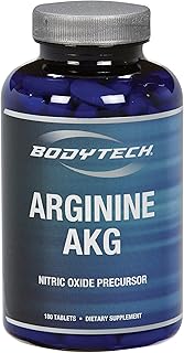 BODYTECH Arginine AKG (Arginine Alpha Ketoglutarate) 3000 MG - Nitric Oxide Precursor, 60 Servings (180 Tablets)