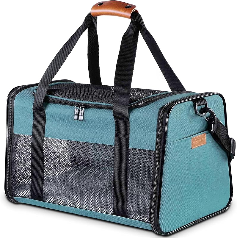 Transportín para gatos: transportador portátil plegable para mascotas, bolsa para mascotas de lados suaves de hasta 22 libras, transportador de viaje para cachorros aprobado por aerolíneas