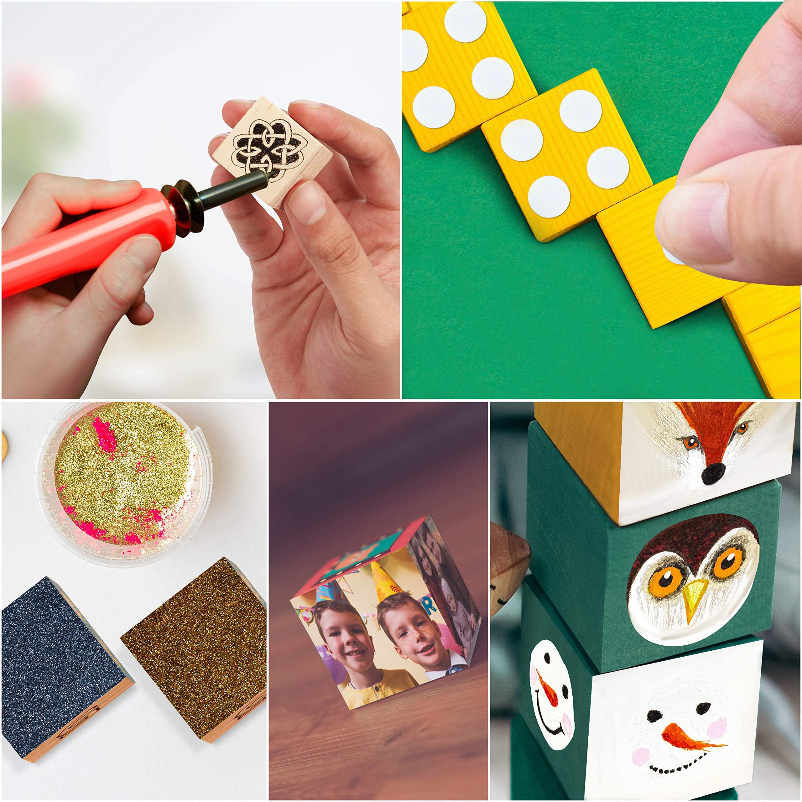 8 Stück Holzwürfel 50mm - Natur Holzklötze Unbehandelt Zum Basteln & Bemalen