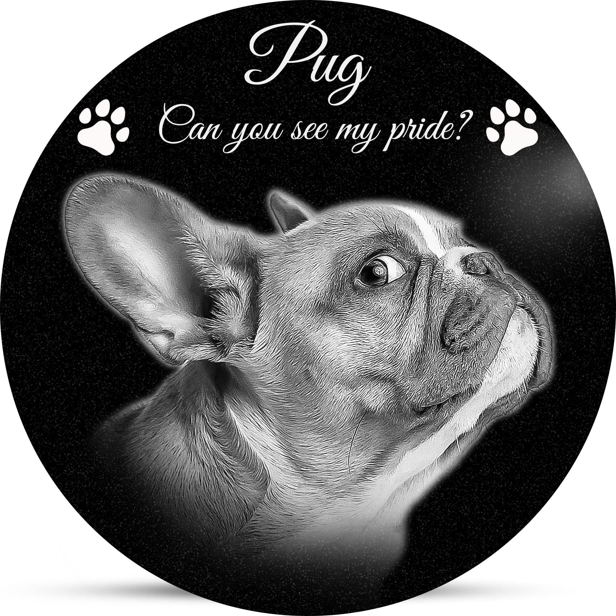 ADFSTONE Personalized Black Granite Pets Memorial Garden Stone Laser Engraved Plaque with Photo, Grave Marker Headstone for Dog（Cat）,Weatherproof Outdoor, Lasting Sympathy Gift for Pet Loss — image 1