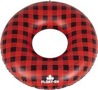 FLOAT-EH Buffalo Plaid Pool Tube for Adults- Lake Floaties Inspired by The North