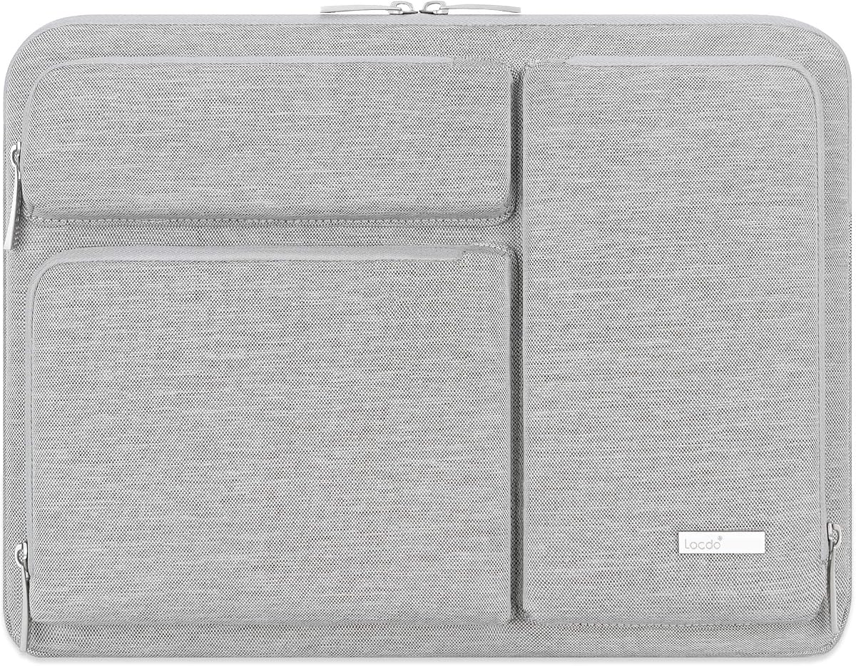 Lacdo 360° Protective Laptop Sleeve Case for 15.6 Inch Acer Aspire 5, E 15, Predator Helios 300, Flagship/ASUS VivoBook 15 / Dell Inspiron 15 / Lenovo Ideapad 330 / Pavilion 15, Computer Bag, Gray