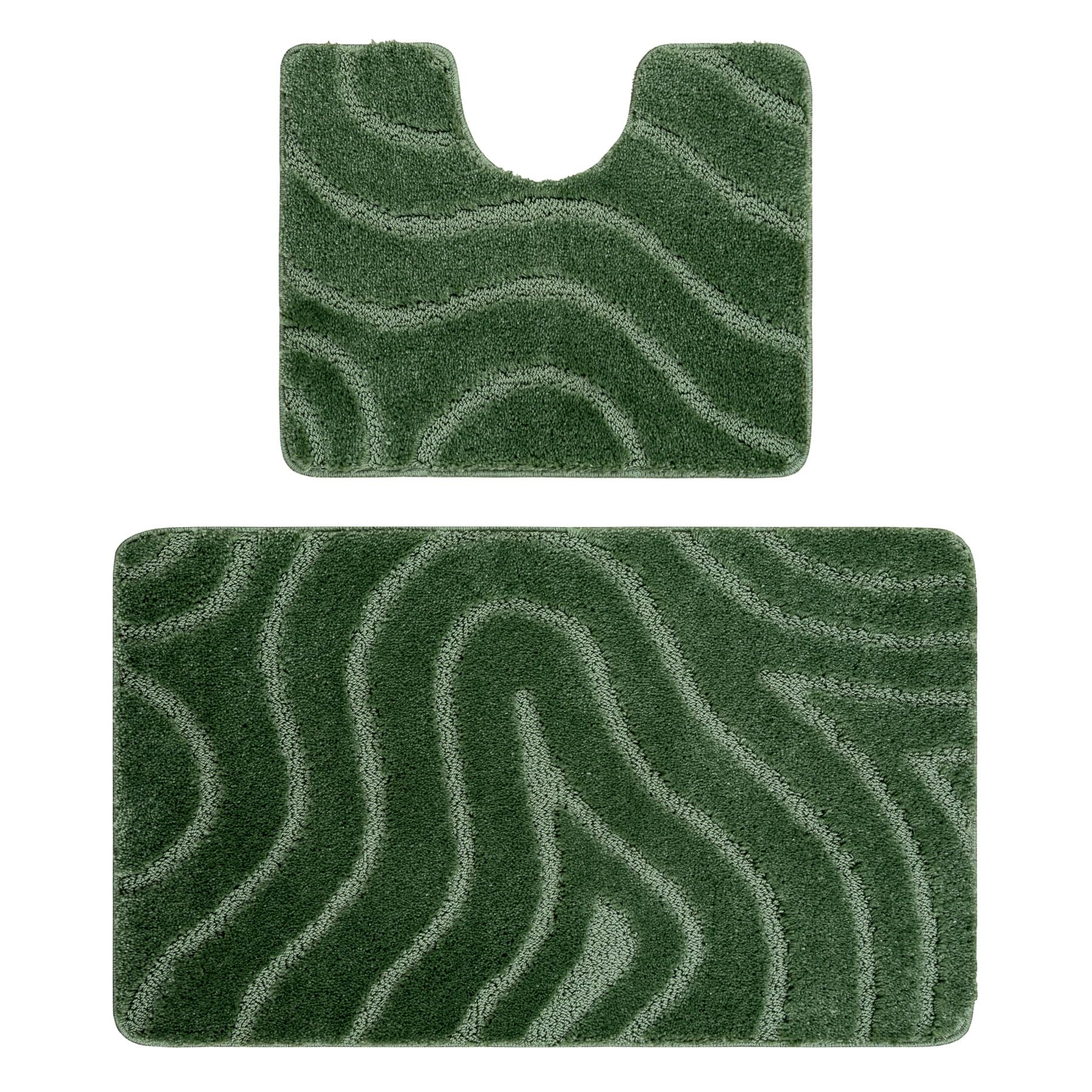 Tapis de salle de bain antidérapant rugsx motif vagues vert et doux 60x100