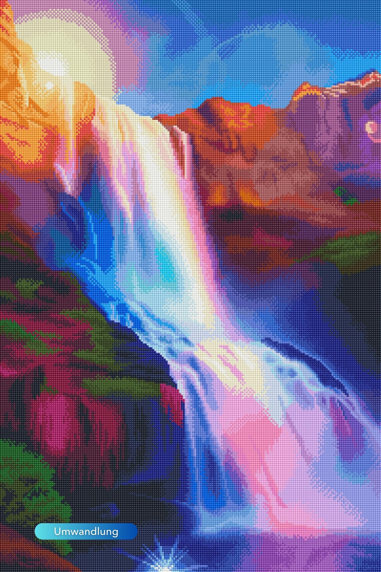 Picmondoo Diamond Painting - 50x75cm - Glanz des Wasserfalls