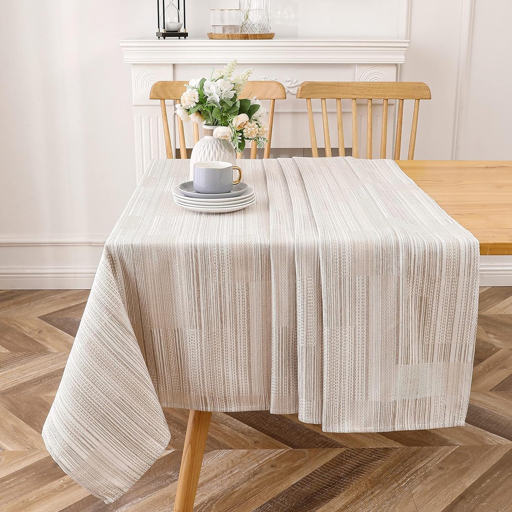 Newbridge - Mantel De Franela De Vinilo Cubre Mesa Cubre Mantel Con Reverso De Color Gris Y
