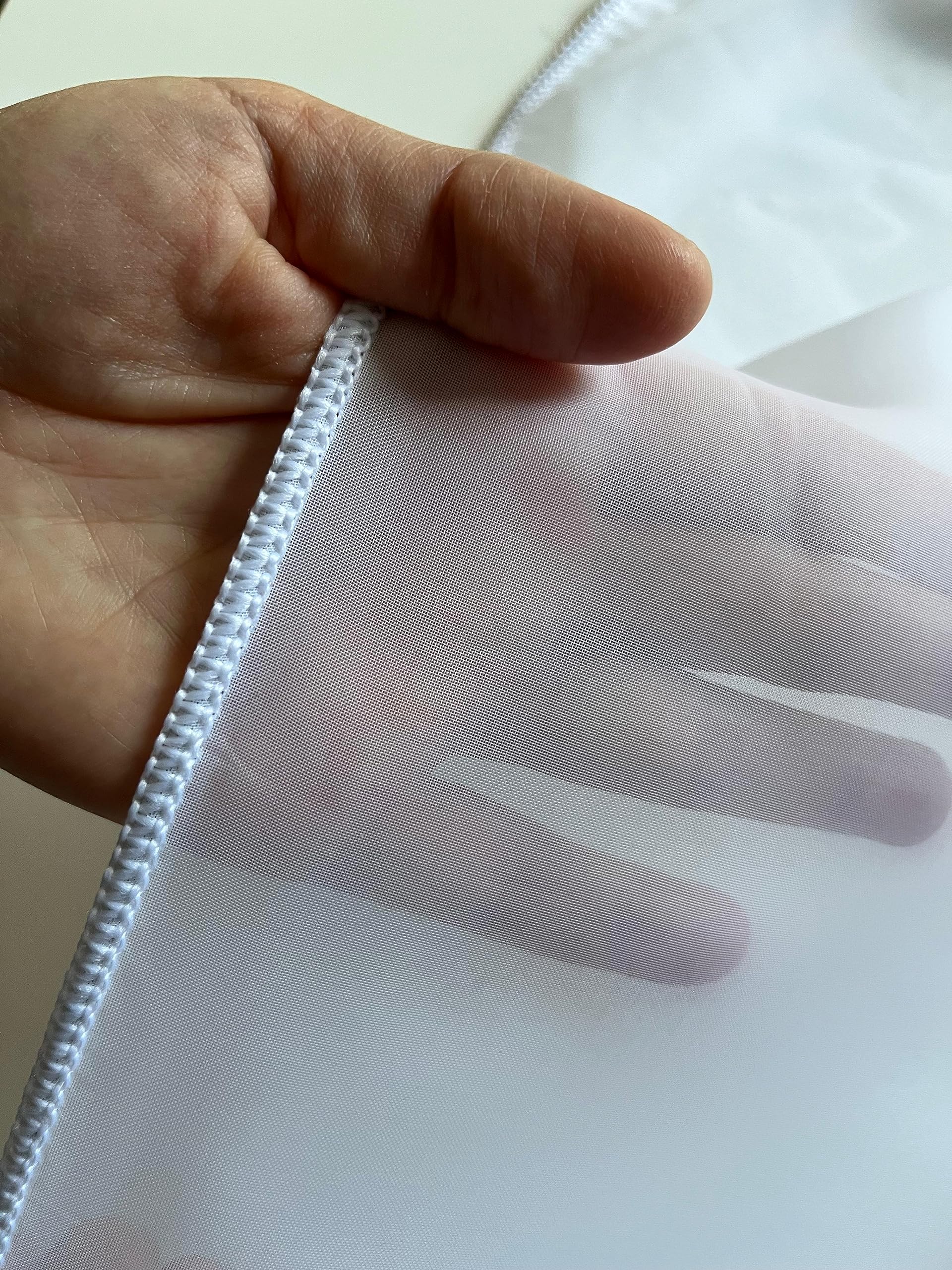 Gardinen Vorhang Store Webstore halbtransparent mit Kräuselband und Bleibandabschluss Weiß (HxB 170x400 cm)