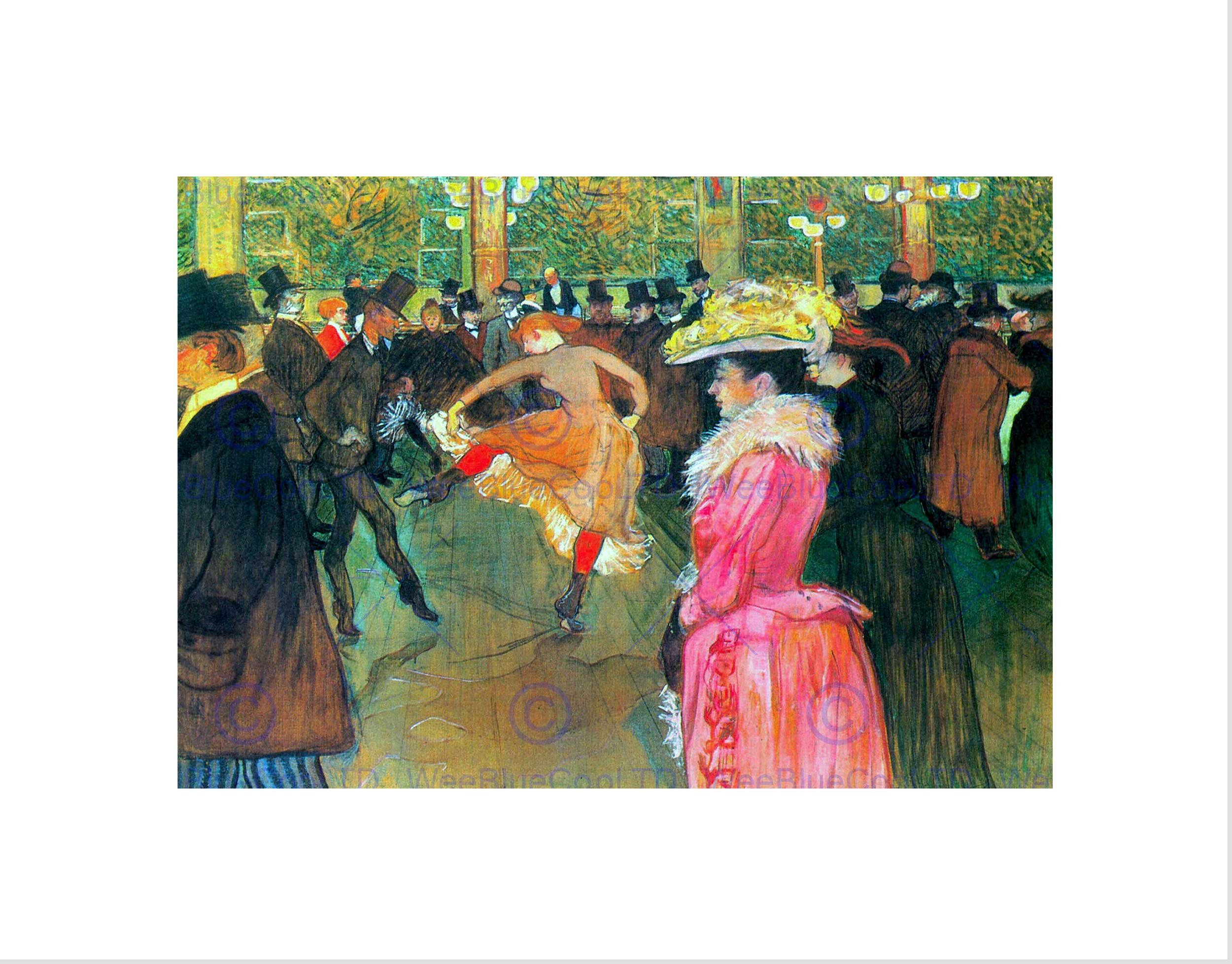 Wee Blue Coo Toulouse Lautrec Ball In Moulin Rouge Wall Art Print