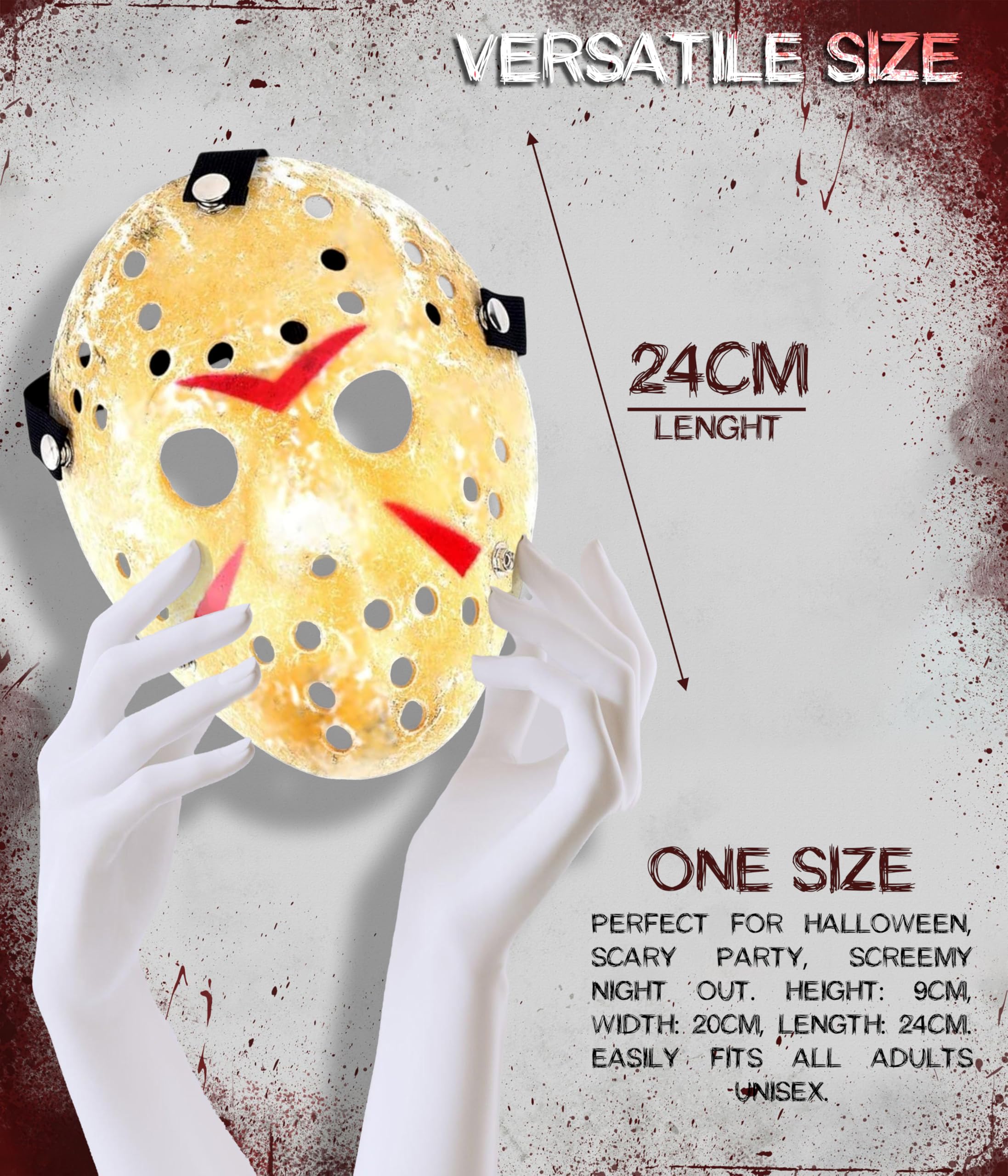 Mega_Jumble Halloween Jason Vorhees Gold Hockey Mask Festival Masquerade Party Horror Scary Fancy Dress Cosplay Mask - Image 3