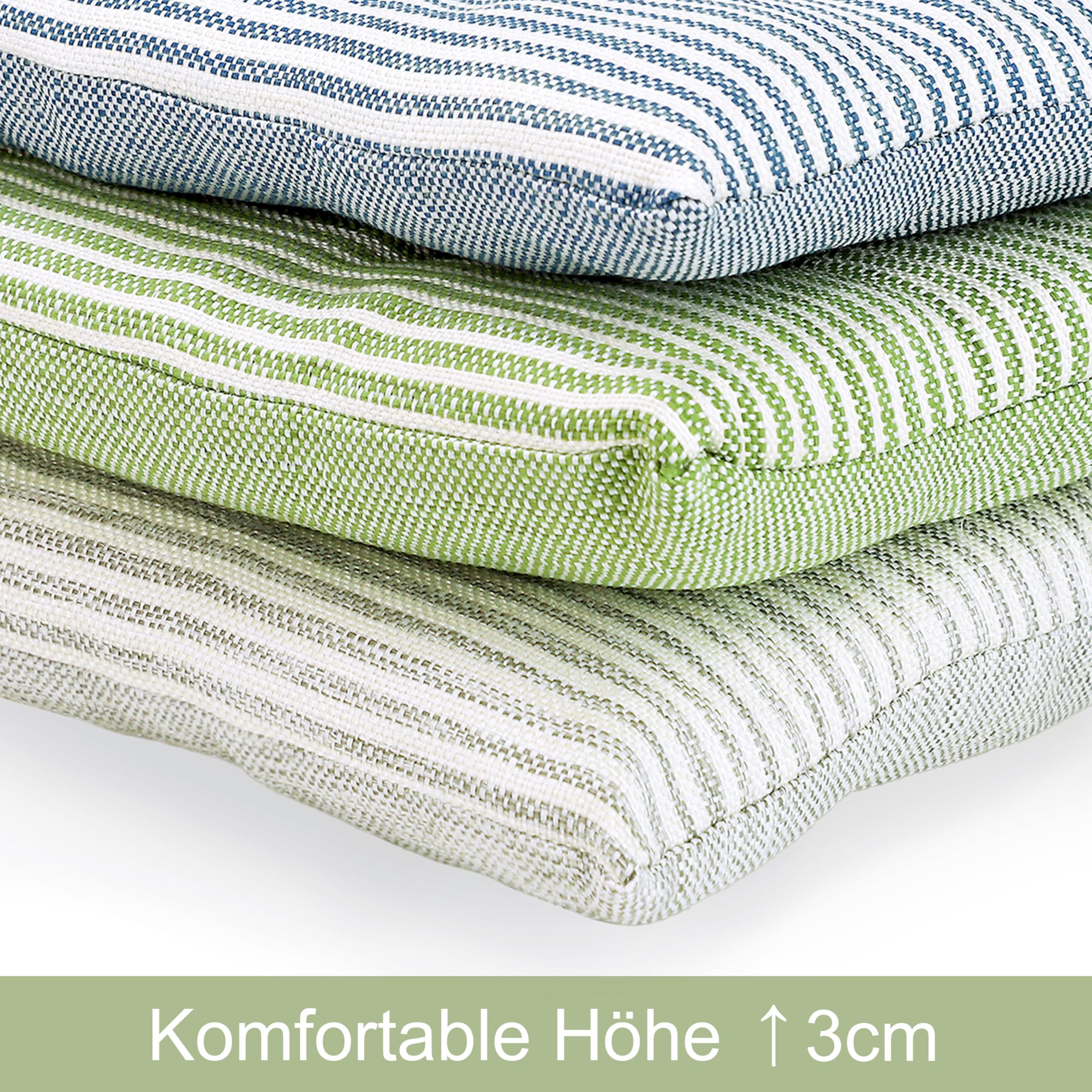 TOM TAILOR 4er Set Sitzkissen Stuhl 40x40cm Grau - Bequeme Stuhlkissen für Esszimmer & Küche - waschbar bis 30°C - Öko-Tex - Sitzauflage für Gartenmöbel, Sitzpolster, Bank, Bürostuhl & Boden