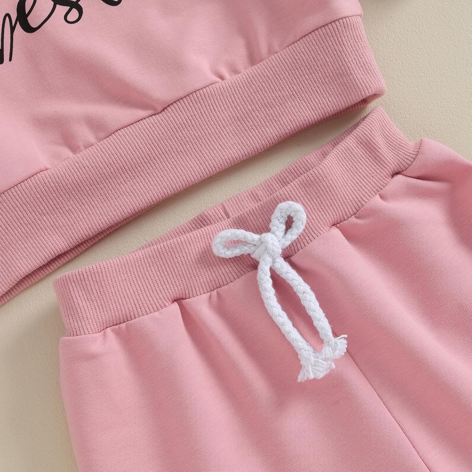 Toddler Girl Clothes Aunties Bestie Long Sleeve Sweatshirt Top + Pants Fall Winter Outfit 2 Piece Set (Pink, 6-12 Months)