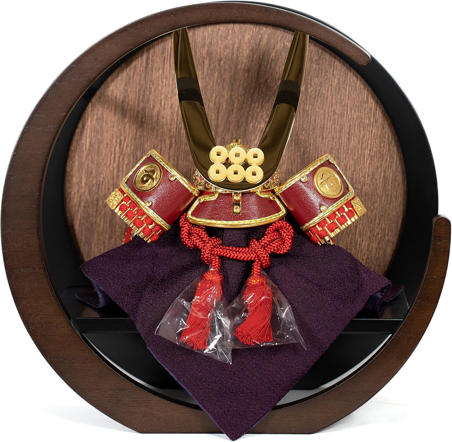 五月人形 兜 真田幸村公 月型IWSIS 屏風台 茶色月台 6