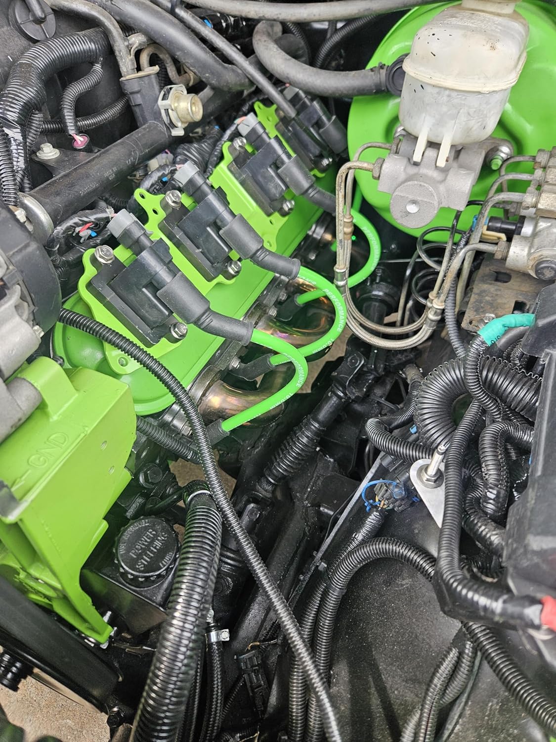 Ton's Performance 10mm 11" Hot Lime Green Spark Plug Wires, Compatible with Chevy for GMC LS LS1 LT VORTEC 4.8 5.3 6.0 6.2 TONS-LS11-HL-10MM