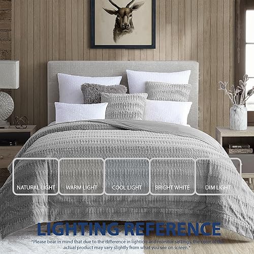 Miniatura 4 de Cathay Home Luxe - Manta de piel sintética de visón ultrasuave en relieve (tamaño matrimonialqueen, visón chocolate, 1 piezamantacolcha)