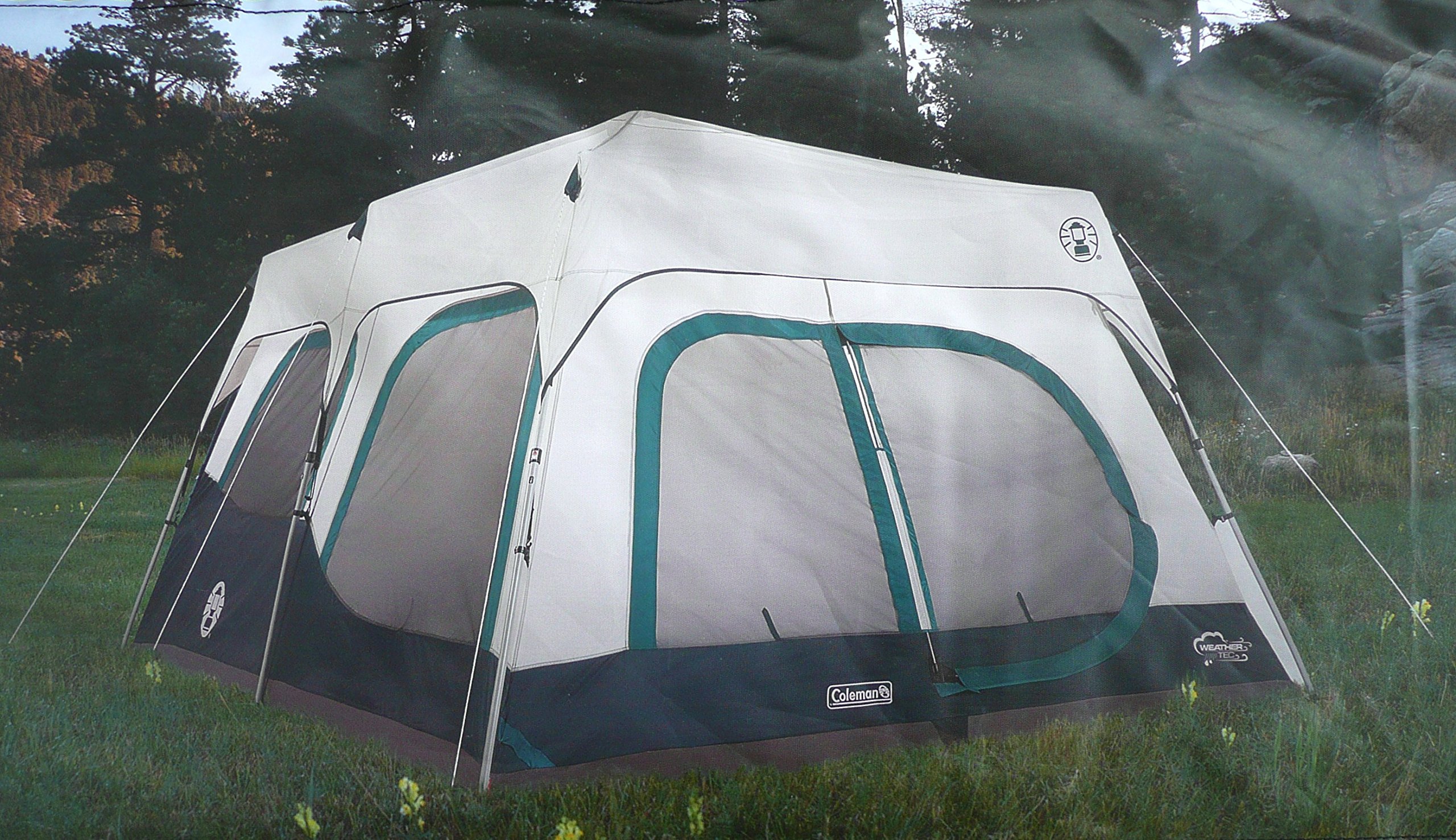 Buy Coleman Instant 10 Person Cabin Tent with Rain Fly 2 Rooms 6 Ft 4