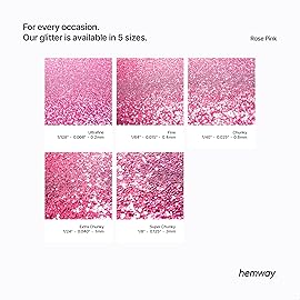 Hemway Biodegradable Glitter Eco Friendly - 100g/3.5oz Bio Cosmetic Safe Sparkle Vegan for Face Eyeshadow Body Hair Festival Makeup Craft - Super Chunky (1/8 0.125 3mm) - Rose Pink