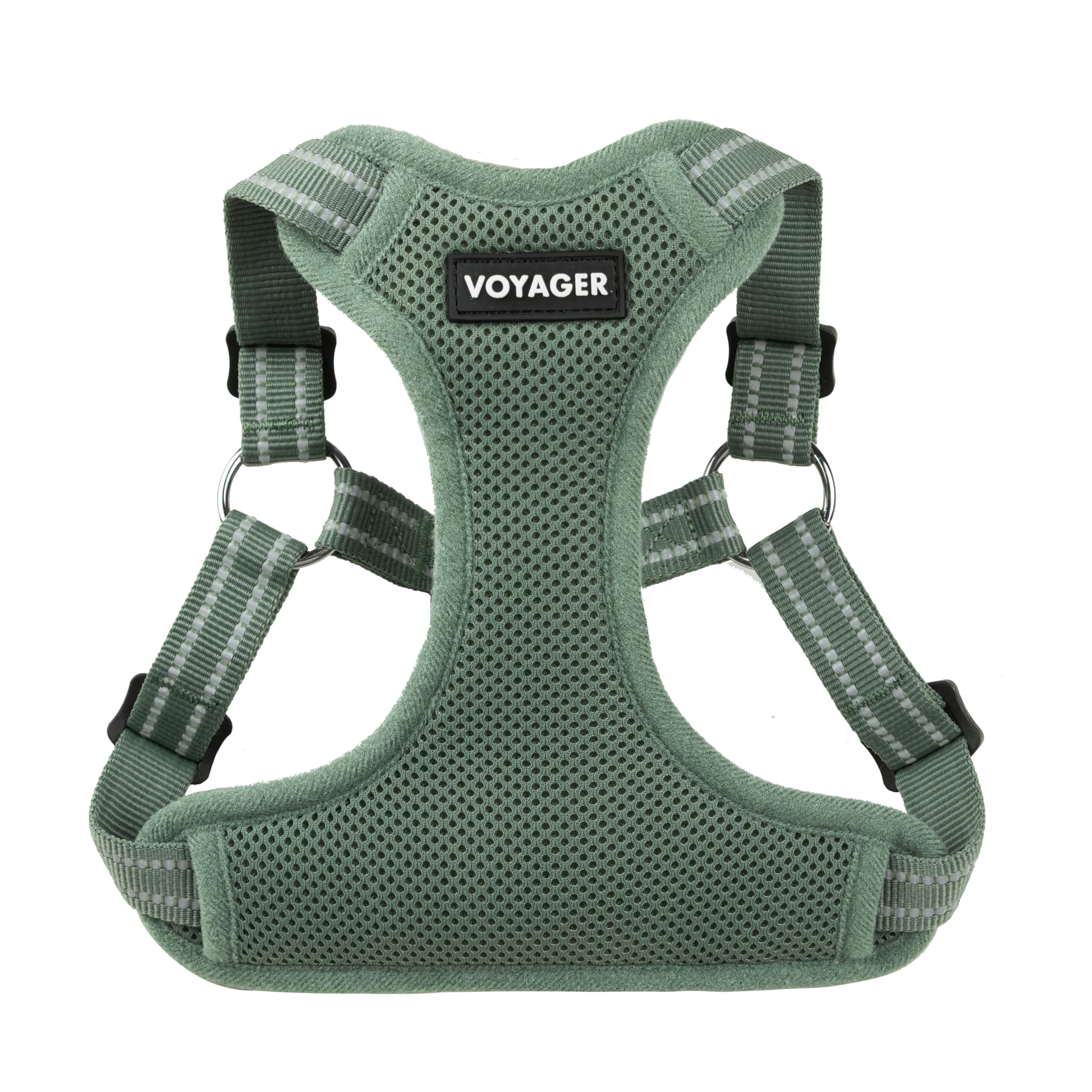 Best Pet Supplies Voyager Adjustable Step-in Flex Breathable Mesh Dog Harness for Small Medium Large Dogs Moss Green, M