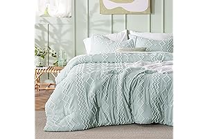 Sage Green Boho Twin Comforter Set: Farmhouse Chic Embroidered Bedding