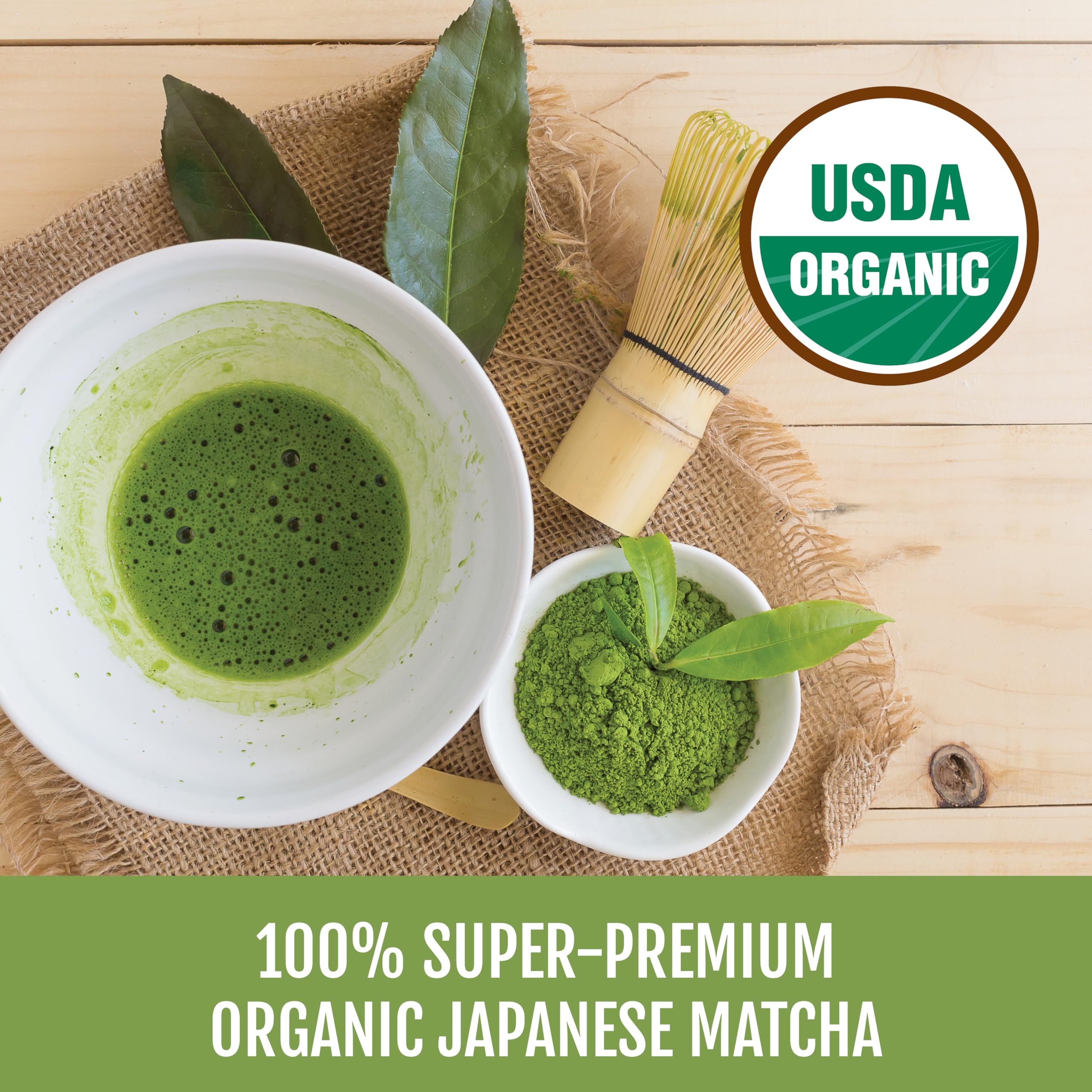 Two Leaves and a Bud Organic Ceremonial Matcha Green Tea 100 Japanese Matcha powder 1 5g Pre-Portioned Single-Serve — view 5