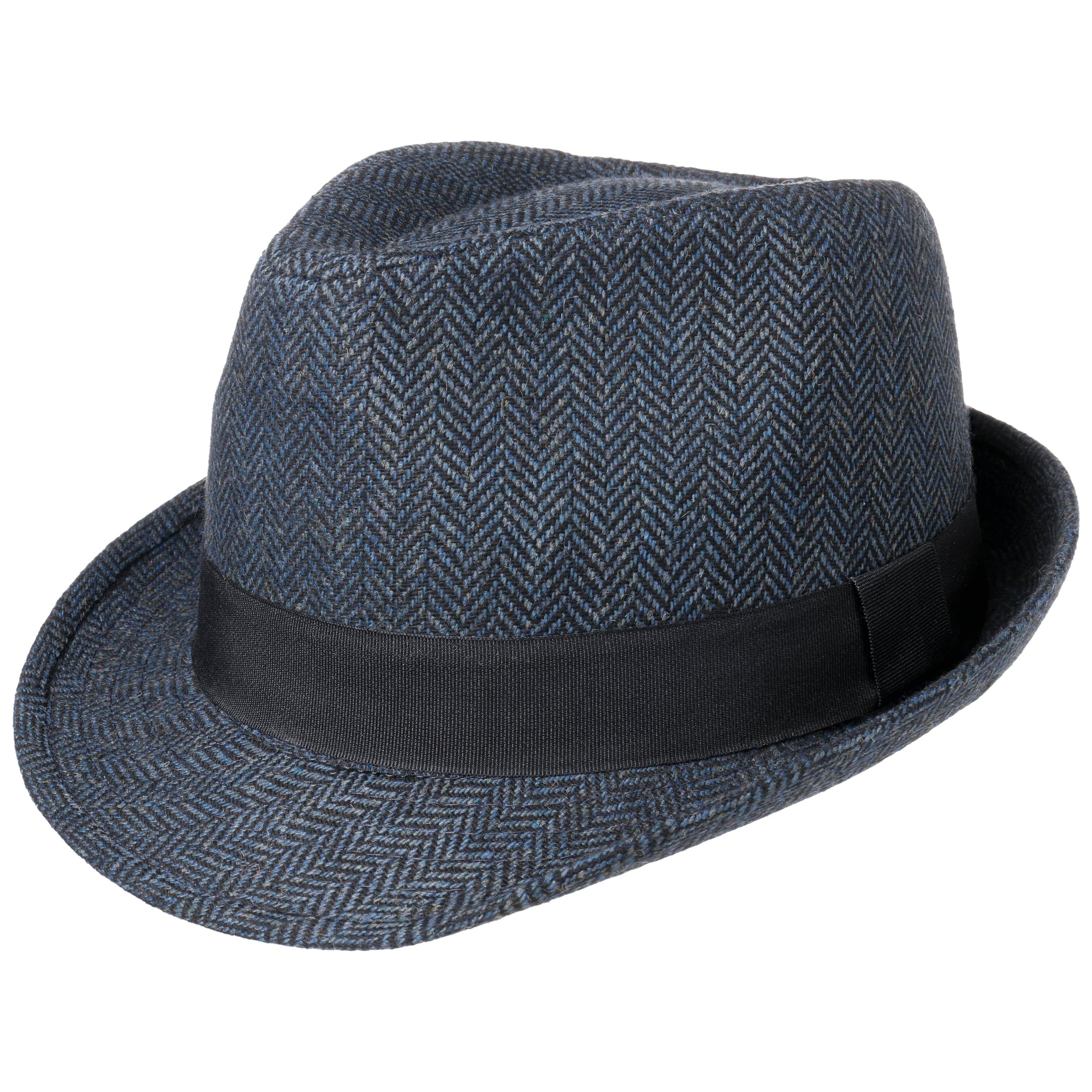 Lipodo Classic Trilby Hut Fischgratmuster Ripsband Damen und Herren Sommer Winter