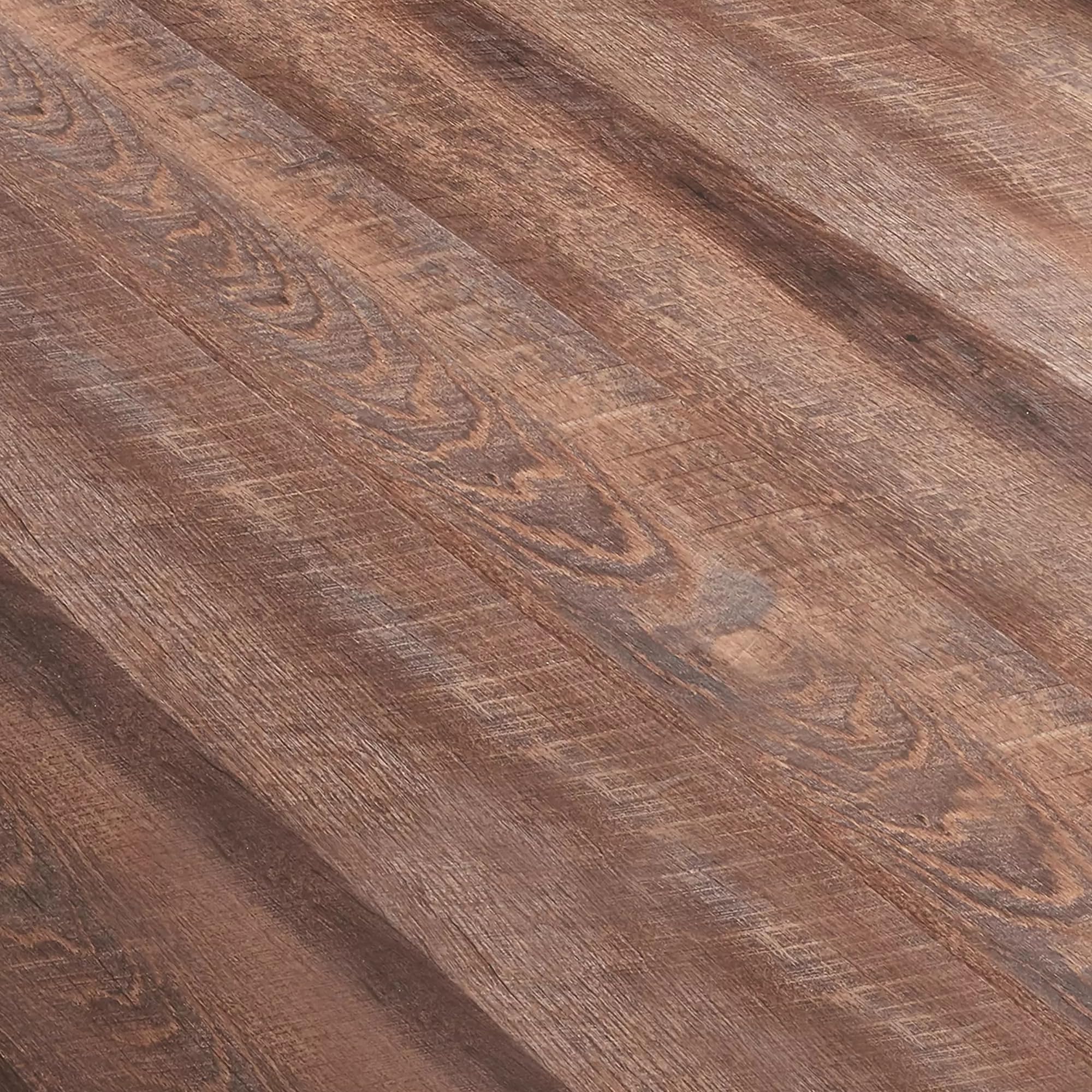 NEU.HOLZ Suelo de Vinilo Okapirg Sistema de Click Suelo Laminado 80 Baldosas de Vinilo para Baño Cocina Grosor 5mm 17,5 m² Antideslizantes Resistentes al Agua SPC 122x18cm - Roble Rústico