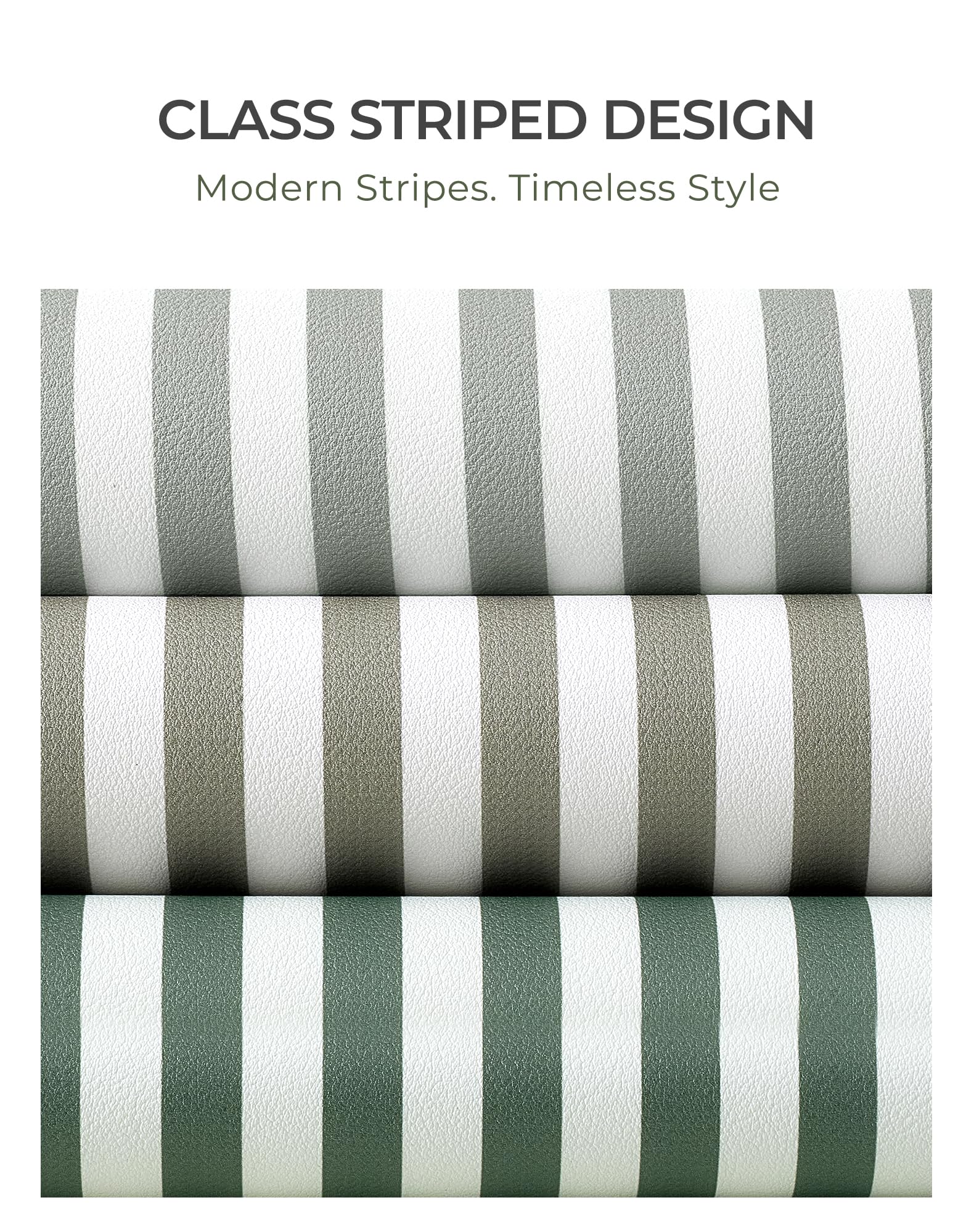 Leetaltree Set di 6 tovagliette in pelle a righe, colore: grigio