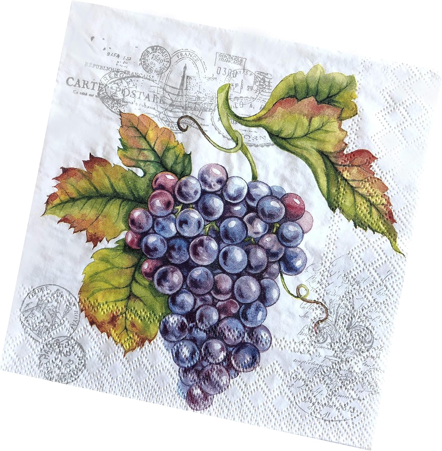20ct 13x13 Purple Grape Napkins Decoupage Napkins Luncheon