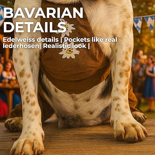 Miniatura 5 de EINSZWEIDOG Oktoberfest - Lederhosen para perros alemanes, varios tamaños (7XL)