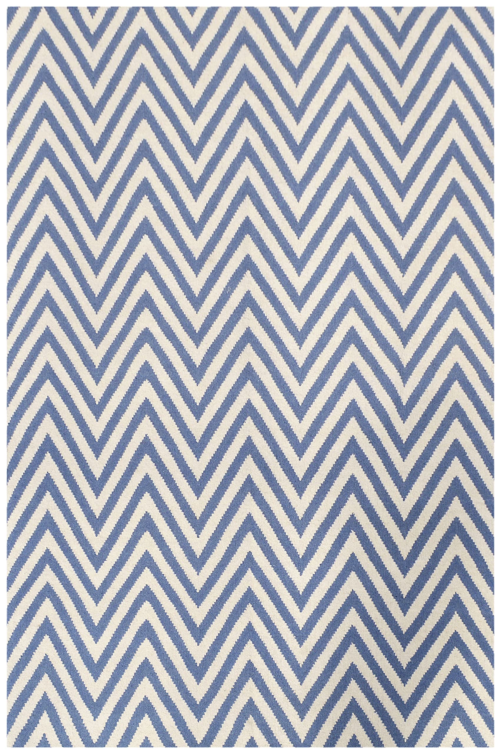 Tapis zig zag light blue 60x90cm coton salon moderne