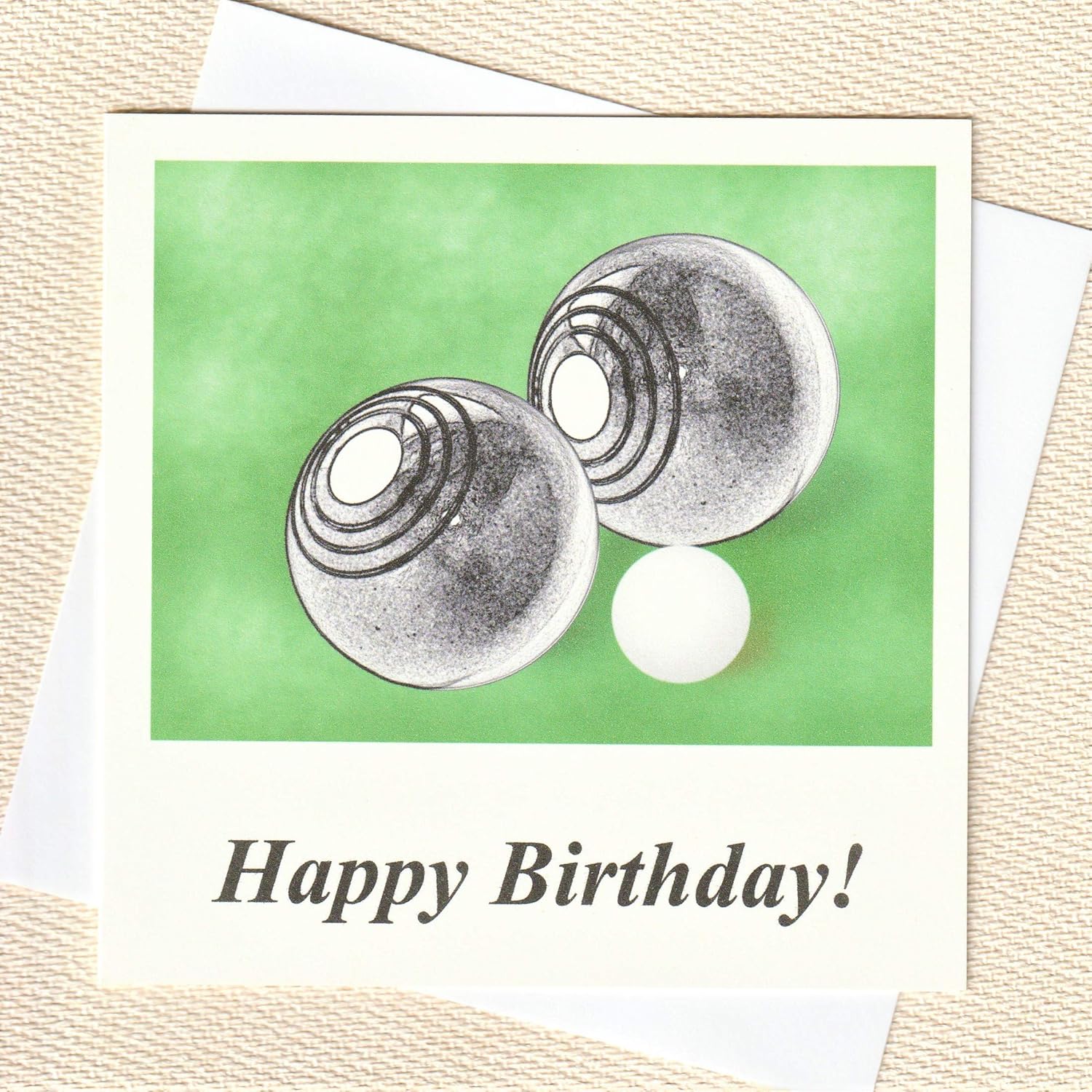 Lawn Bowls Birthday Card with white jack Amazon.co.uk Handmade Products