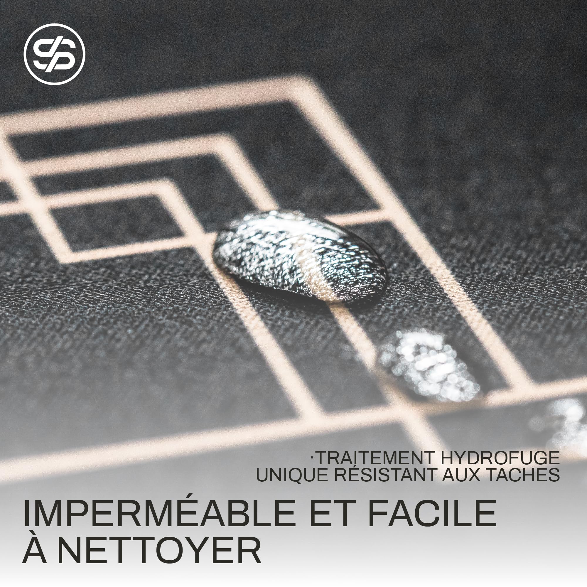 Tapis de poker SLOWPLAY Godel, déperlant, facile à nettoyer, noir/or