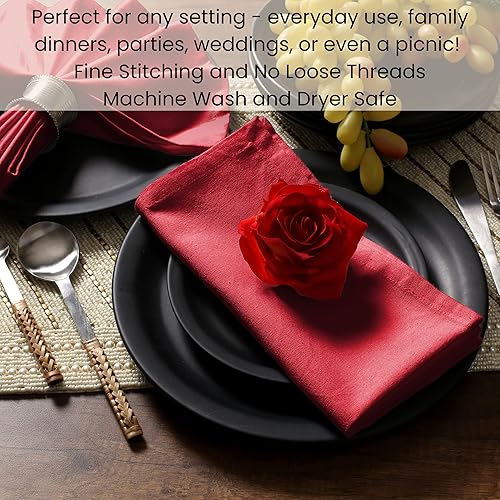 Miniatura 7 de Cotton Clinic Servilletas de tela Servilletas de mesa perfectas para uso diario Suave y duradero lavable Ideal para fiestas, bodas, Navidad,