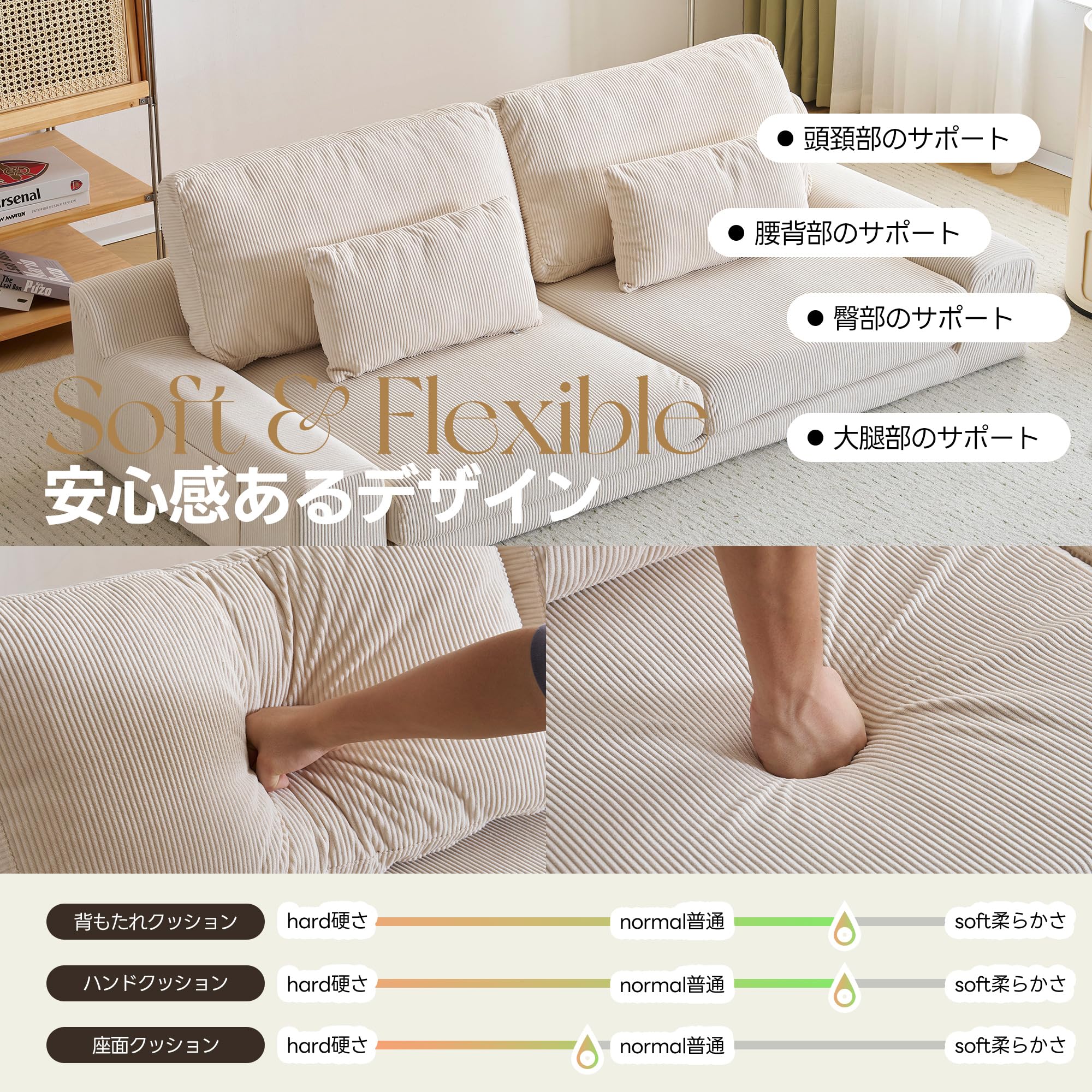 M 新品 フロアソファ ベージュ ローソファ コンパクト 省スペース 座椅子 Amazon｜ソファー 2人掛け ソファベッド フロアソファ コンパクト 幅