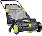 Earthwise LSW70021 21-Inch Width Leaf & Grass Push Lawn Sweeper, Black