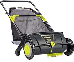 Earthwise LSW70021 21-Inch Width Leaf & Grass Push Lawn Sweeper, Black