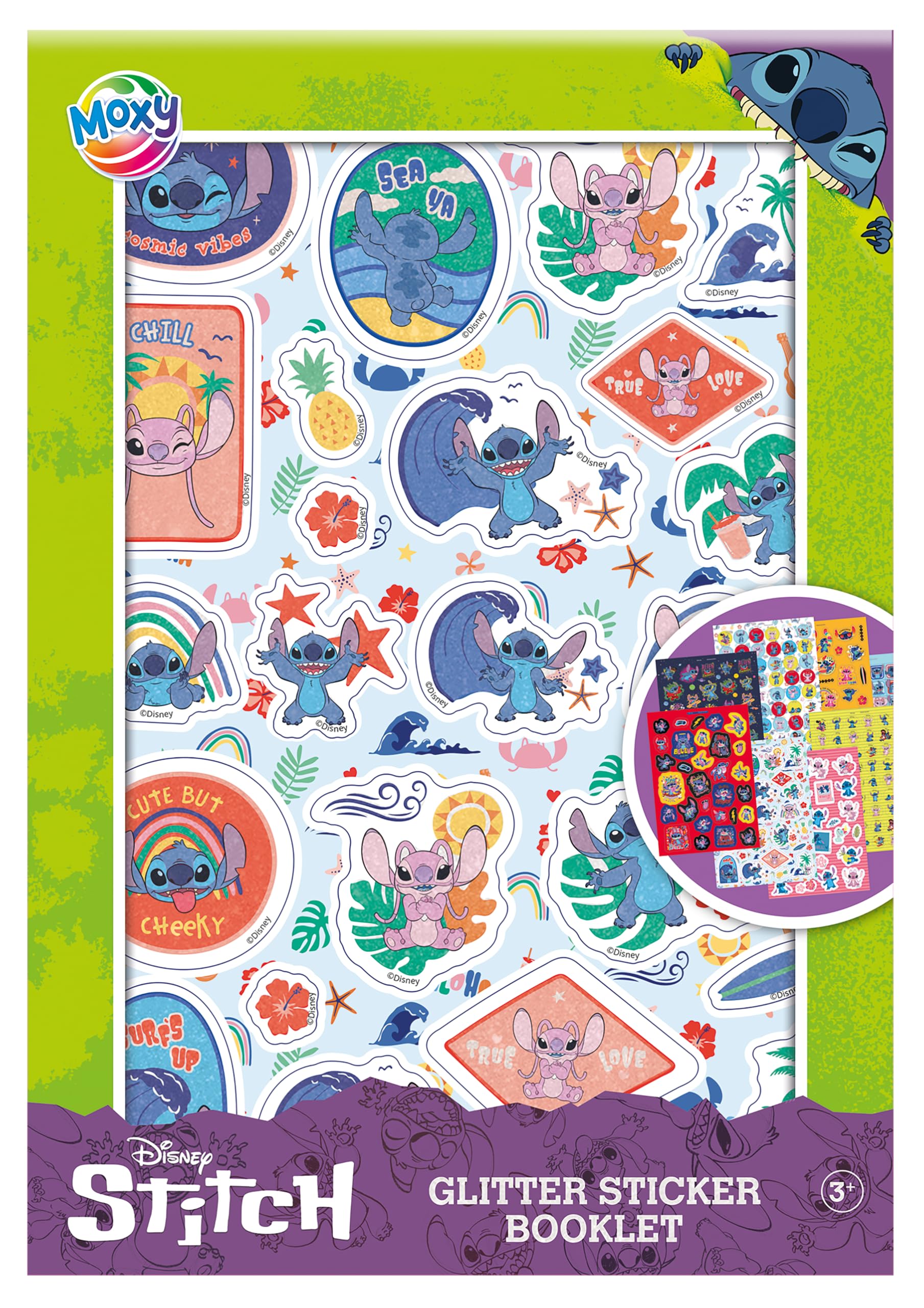 Tm Essentials Multicolour Disney Stitch Glitter Sticker Booklet, Decorative Character Stickers, Ages 3+