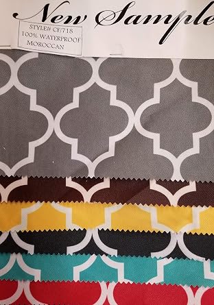 Moroccan Quatrefoil Canvas Outdoor Waterproof Fabric/Sold by The Yard (Brown, 1 yd)
