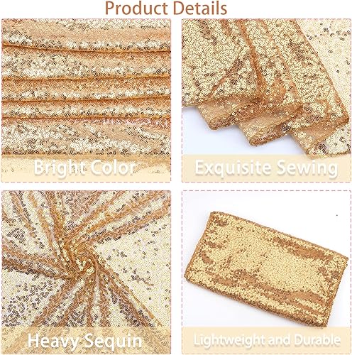 Miniatura 4 de 12 paquetes de camino de mesa de lentejuelas con purpurina de 12 x 72 pulgadas para cumpleaños, boda, compromiso, novia, baby shower, despedida de