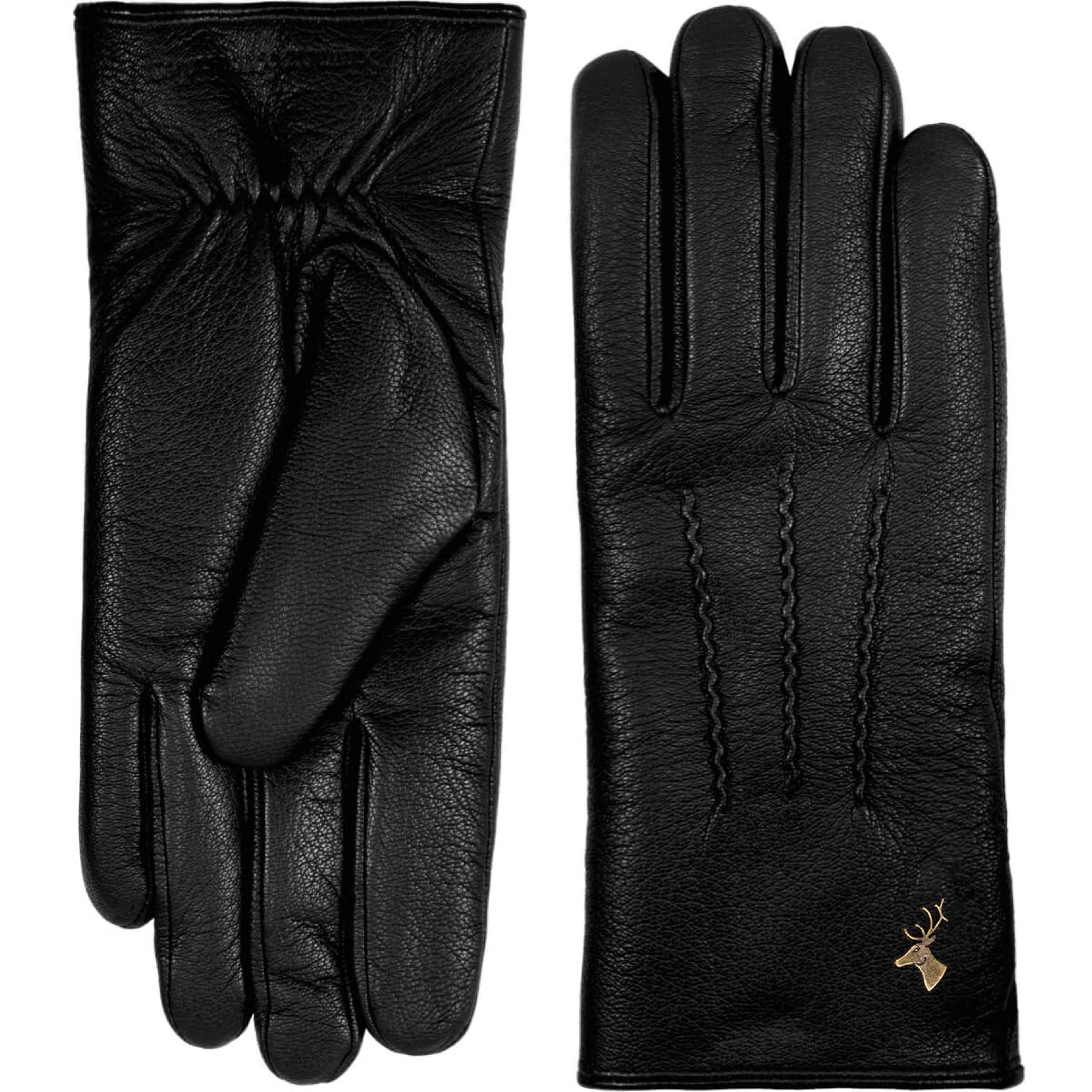 Schwartz & von Halen Handschuhe Herren - Hunter (schwarz) - Leder - 100% Ziegenleder - Luxuriöses Lammfellfutter - Schwarz