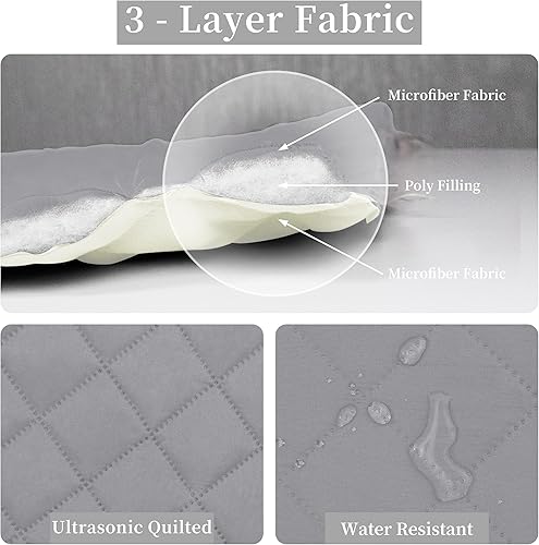 Miniatura 5 de Easy-Going - Juego de colcha reversible con 2 fundas de almohada, tamaño matrimonialqueen, colcha suave, resistente al agua y a las manchas, de