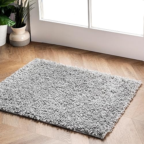 nuLOOM Belleza Shag - Alfombra de área, 3 x 5 pies, color gris