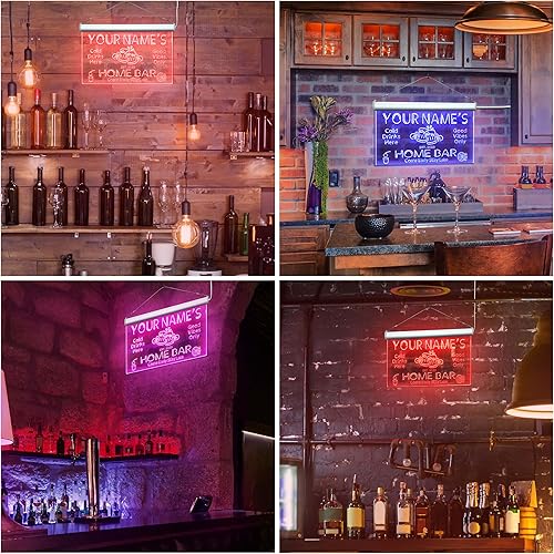 Miniatura 4 de ADVPRO Letrero de neón LED de un solo color personalizado con tu nombre para bar casero de cerveza con año de establecimiento 16 x 12 pulgadas