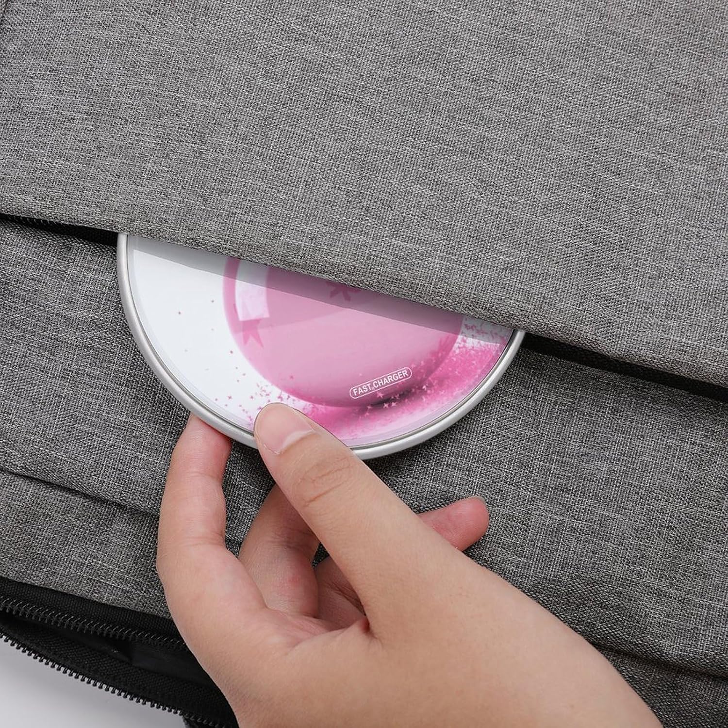 Pink Christmas Ball Round Fast Wireless Charging Pad image 4