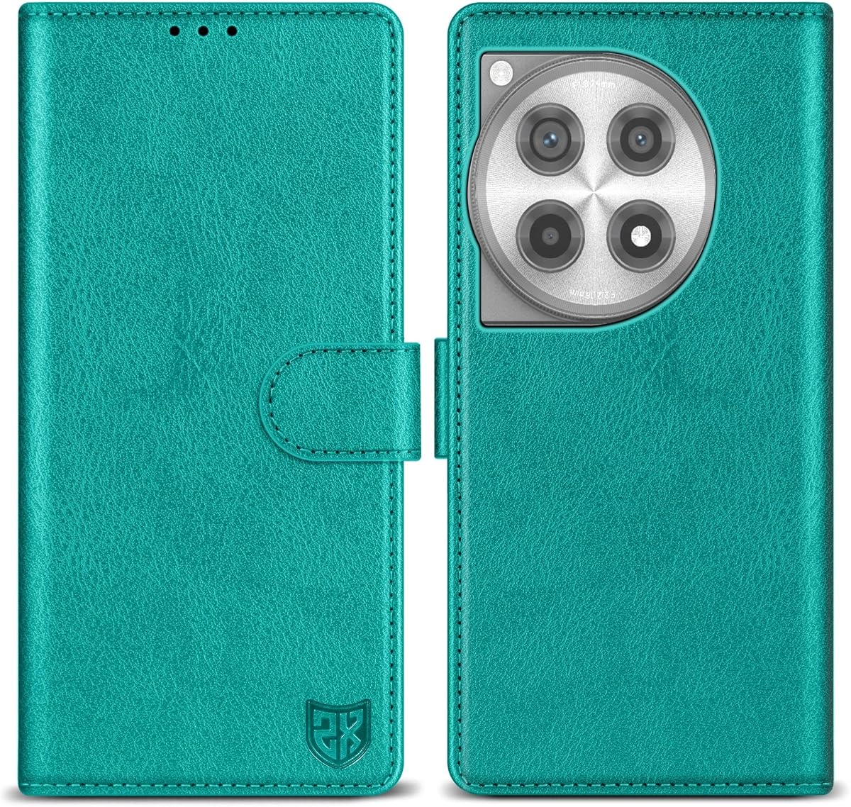 ZZXX for OnePlus 12R Wallet Case with [RFID Blocking] Card Slot Kickstand Magnetic Closure Leather Flip Fold Protective Phone Case for OnePlus 12R Case Wallet(Lake Blue-6.78 inch)