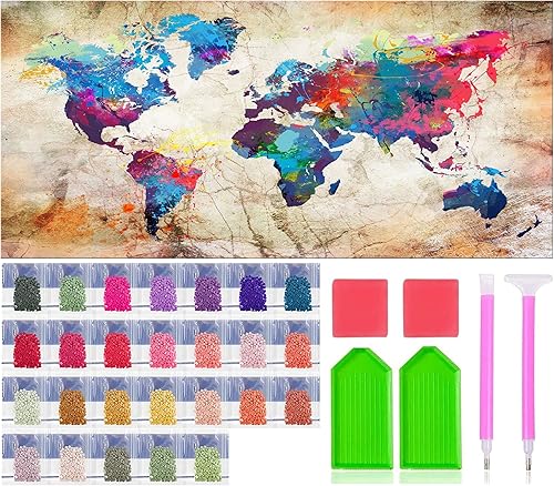 JesMolla Kit de pintura de diamante cuadrado completo 5D por números para adultos, kits de pintura de diamantes cuadrados de taladro completo, kit