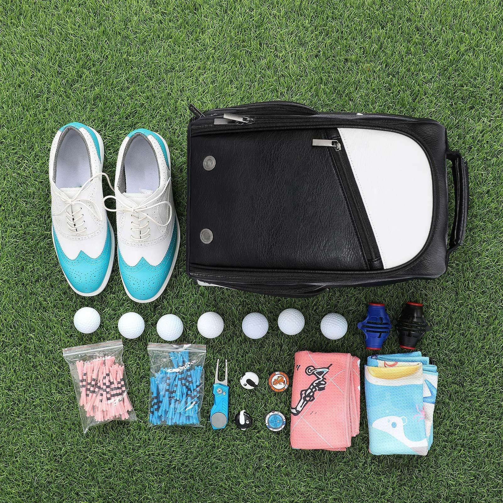 Golf-Schuhtasche – Golf-Schuhtasche für Herren | Tragetasche für | Golfschuhe | Tragetasche für Fußballschuhe | tragbare Aufbewahrungstasche, bunt, 16.54x10.63x5.51 inches, Siehe Beschreibung