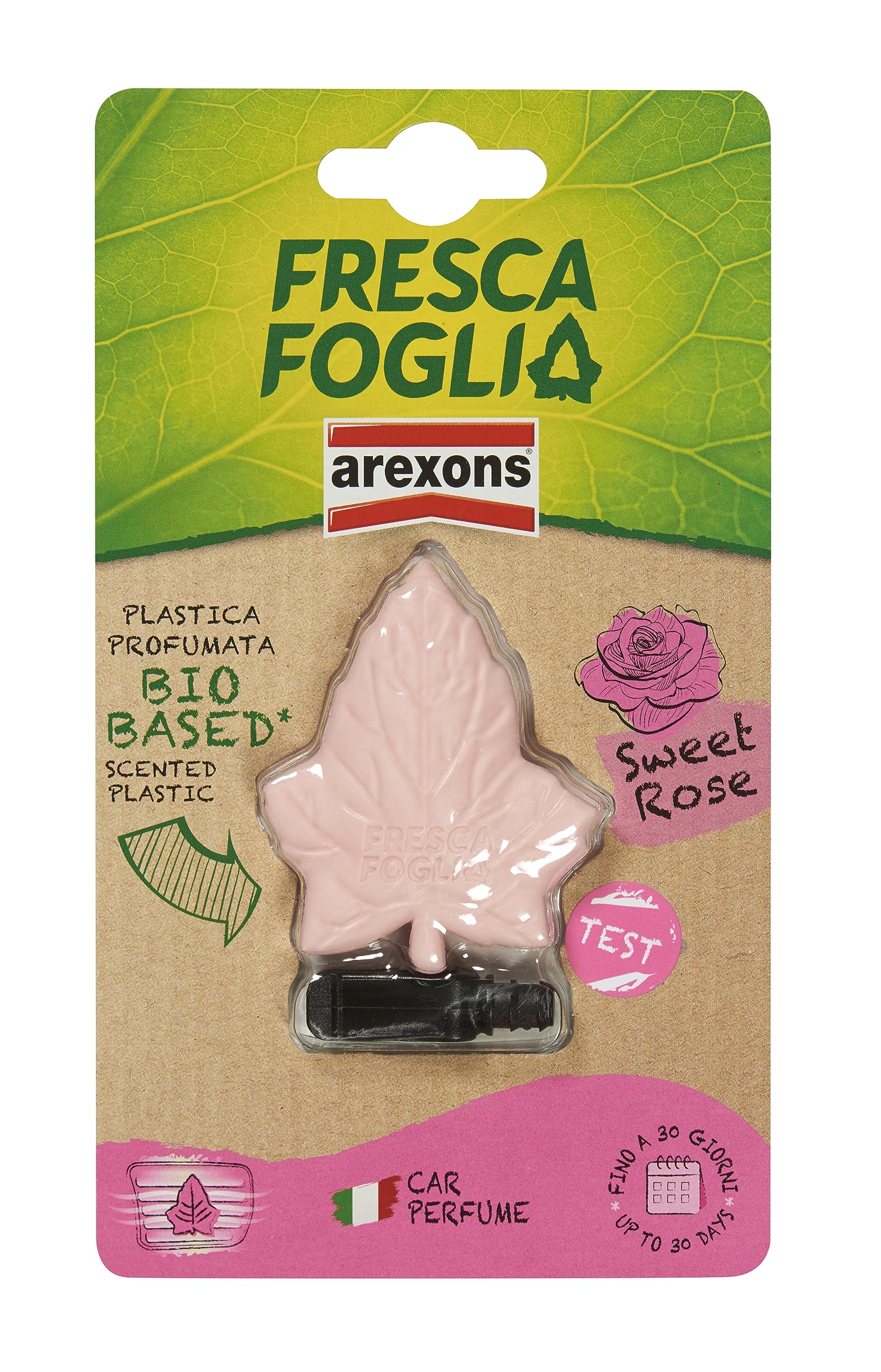 Profumatore Auto AREXONS Fresca Foglia - Gusto Sweet Rose, Fino A 30 Giorni