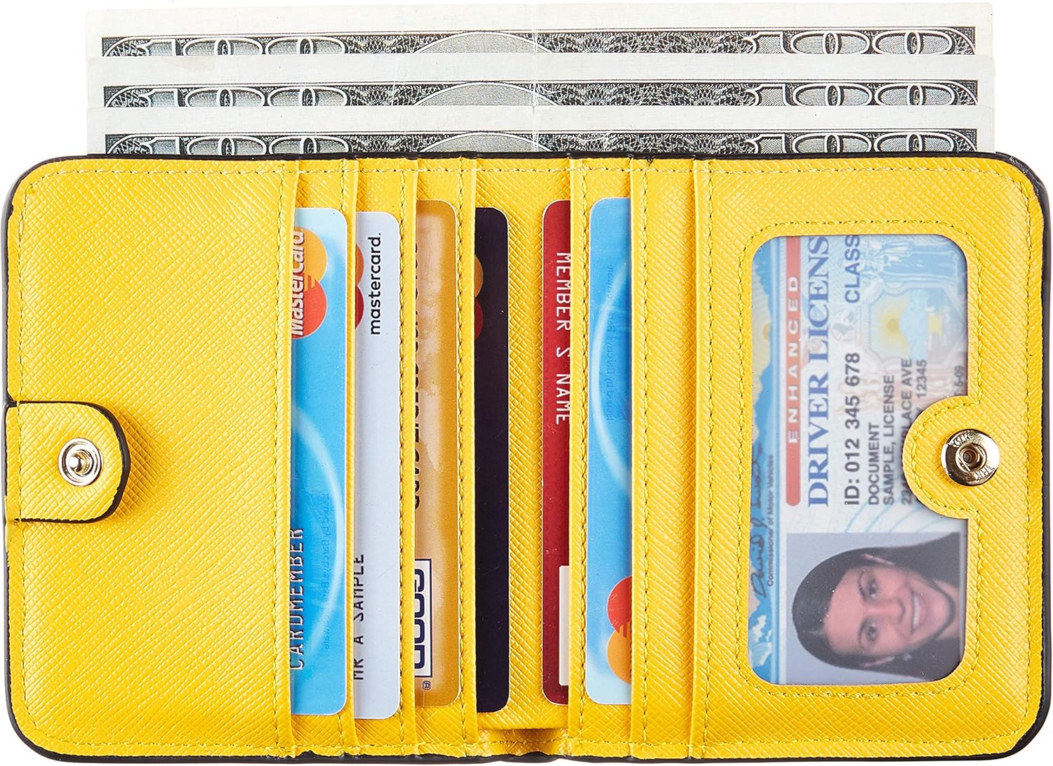 Toughergun Women’s Small Slim Leather Wallet with RFID Protection, Compact Bifold Mini Purse with Clear ID Window - Image 2